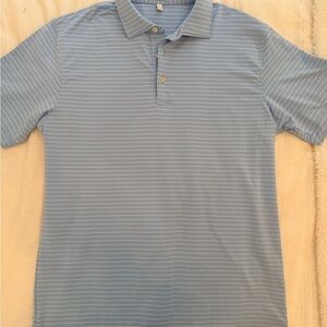Peter Millar Light Blue Striped Polo